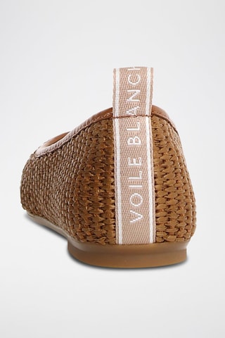 Leren Ballerina's - Wit en bruin