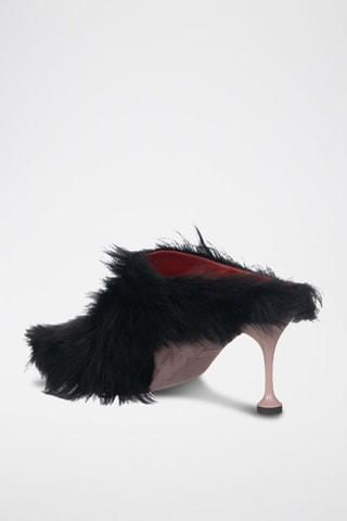 Mules à talons en cuir - Noir