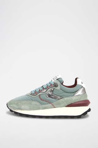 Baskets compensées en cuir Qwark - Vert