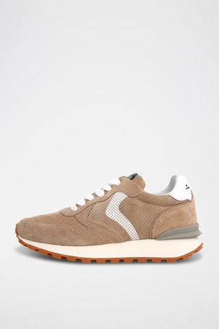 Leren Sneakers - Wit, zwart en beige