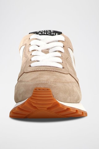 Leren Sneakers - Wit, zwart en beige