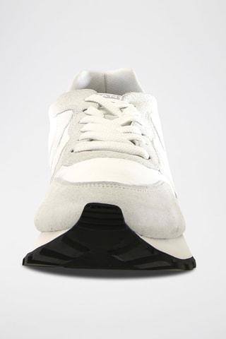 Baskets en cuir - Blanc, noir et gris