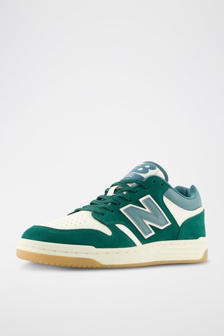 Baskets en nubuck 480 - Vert foncé et blanc