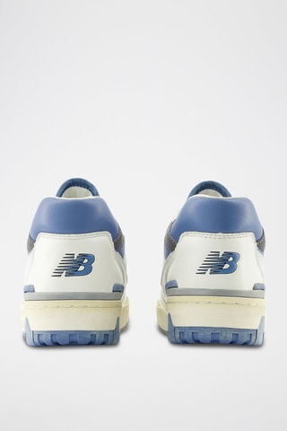 Baskets en cuir 550 - Ecru et bleu cobalt