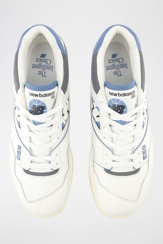 Baskets en cuir 550 - Ecru et bleu cobalt