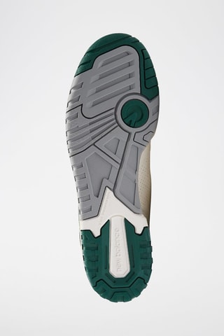 Baskets en cuir 550- Ecru et vert foncé