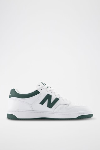 Baskets en cuir 480 - Blanc et vert foncé