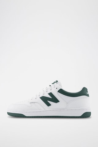 Baskets en cuir 480 - Blanc et vert foncé