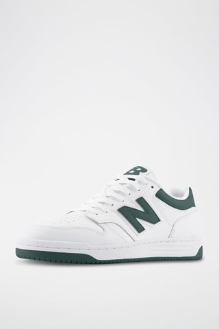 Baskets en cuir 480 - Blanc et vert foncé