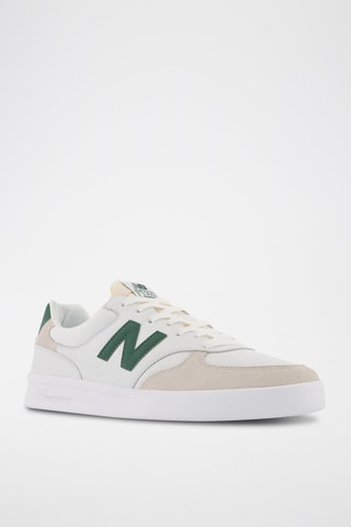 Baskets en cuir 300 - Blanc et vert foncé