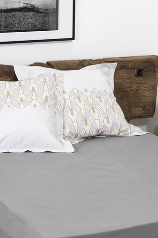 Drap-housse en percale de coton 80 fils/cm² La Beguine - Gris