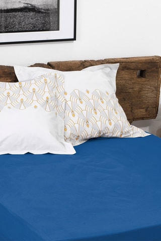 Drap-housse en percale de coton 80 fils/cm² La Beguine - Indigo