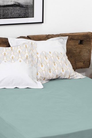 Drap-housse en percale de coton 80 fils/cm² La Beguine - Vert d'eau