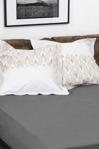 Drap-housse en percale de coton 80 fils/cm² La Beguine - Anthracite