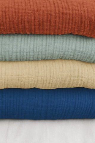 Drap-housse en gaze de coton La Sultane - Bleu