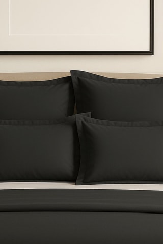2 taies d'oreiller en percale de coton 80 fils/cm² La Beguine - Anthracite