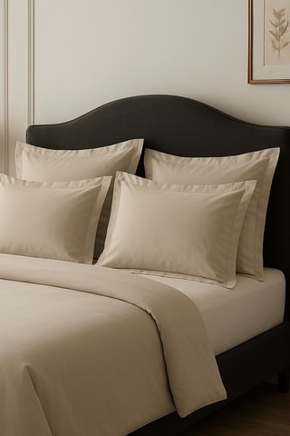 2 taies d'oreiller en percale de coton 80 fils/cm² La Beguine - Beige