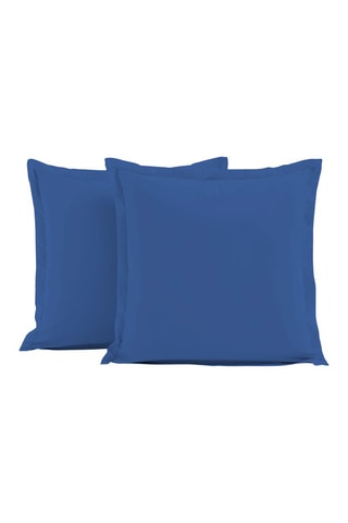 2 taies d'oreiller en percale de coton 80 fils/cm² La Beguine - Indigo