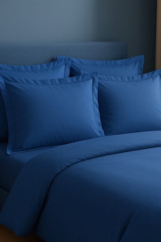 2 taies d'oreiller en percale de coton 80 fils/cm² La Beguine - Indigo