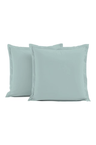 2 taies d'oreiller en percale de coton 80 fils/cm² La Beguine - Vert d'eau