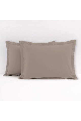 2 taies d'oreiller en coton 57 fils/cm² - Beige