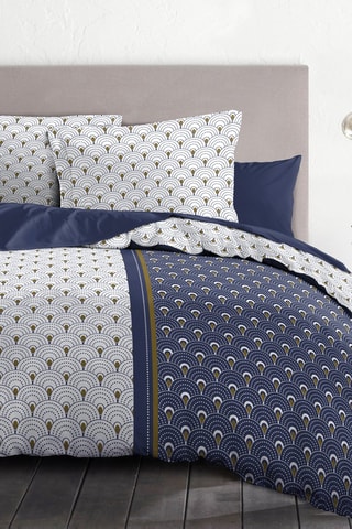 Parure de couette en coton 57 fils/cm² Rainbow - Bleu marine