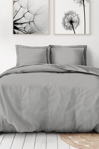 Parure de couette en percale de coton 80 fils/cm² La Partisane - Gris