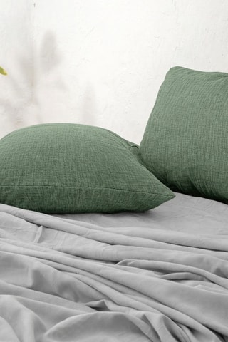 2 taies d'oreiller en gaze de coton - Kaki