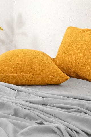 2 taies d'oreiller en gaze de coton - Orange