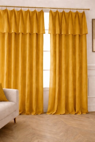 Rideau en gaze de coton - Moutarde - 180 x 300 cm