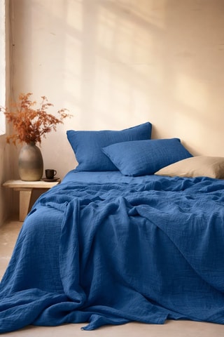 Parure de draps en gaze de coton - Bleu marine