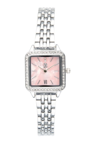 Reloj de cuarzo de metal aleado - Plateado y rosa