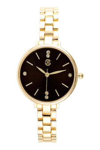 Reloj de cuarzo de metal aleado - Dorado y negro