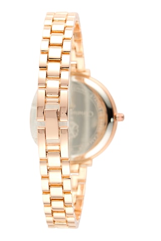 Reloj de cuarzo de metal aleado - Rosa dorado y blanco