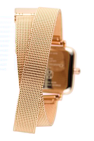 Reloj de cuarzo de metal aleado - Rosa dorado y blanco