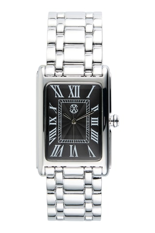 Reloj de cuarzo de metal aleado - Plateado y negro