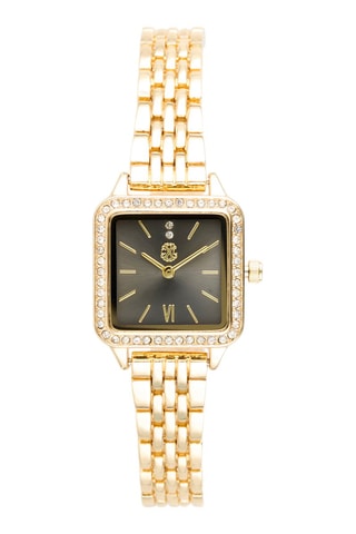 Reloj de cuarzo de metal aleado - Dorado y negro