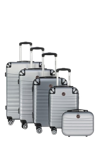 Set de 4 valises et vanity Shock (L/M/S/XS) - Argenté