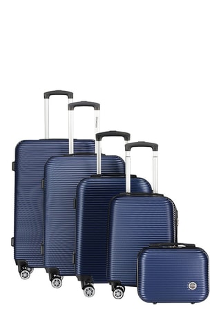 Set de 4 valises et vanity Solomun (L/M/S/XS) - Bleu
