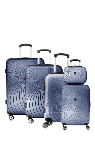 Set de 4 valises et vanity - 53/65/77/23 cm - Bleu