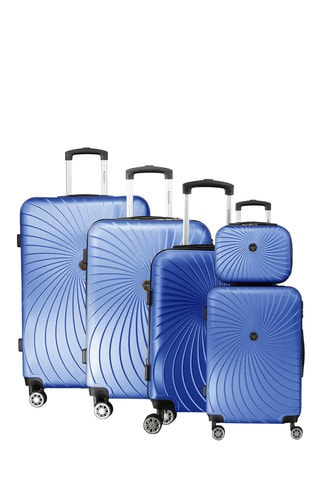 Set de 4 valises et vanity - 53/65/77/23 cm - Bleu