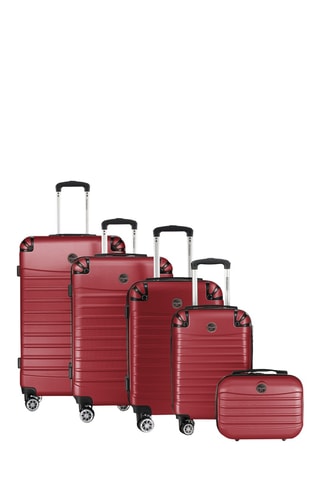 Set de 4 valises et vanity - 42/53/65/77/23 cm - Bordeaux
