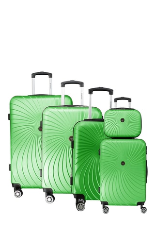 Set de 4 valises et vanity - 42/53/65/77/23 cm - Vert