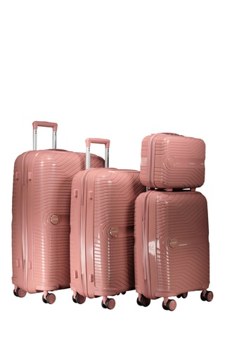 Set de 3 valises et vanity - 53/65/77/23 cm - Doré