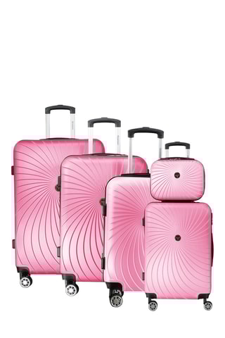 Set de 4 valises et vanity - 42/53/65/77/23 cm - Rose