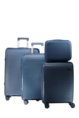 Set de 3 valises et vanity - 53/65/77/23 cm - Bleu