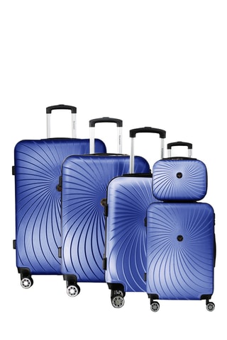 Set de 4 valises et vanity - 53/65/77/23 cm - Bleu