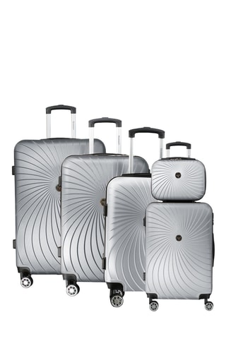 Set de 4 valises et vanity - 53/65/77/23 cm - Argenté