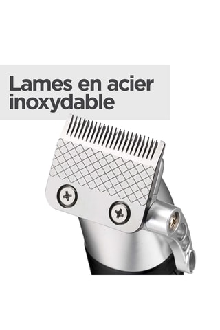 Tondeuse nez et oreilles en acier inoxydable Lithium Power - 8 longueurs de coupe