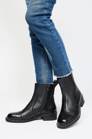 Bottines en cuir de veau - Noir